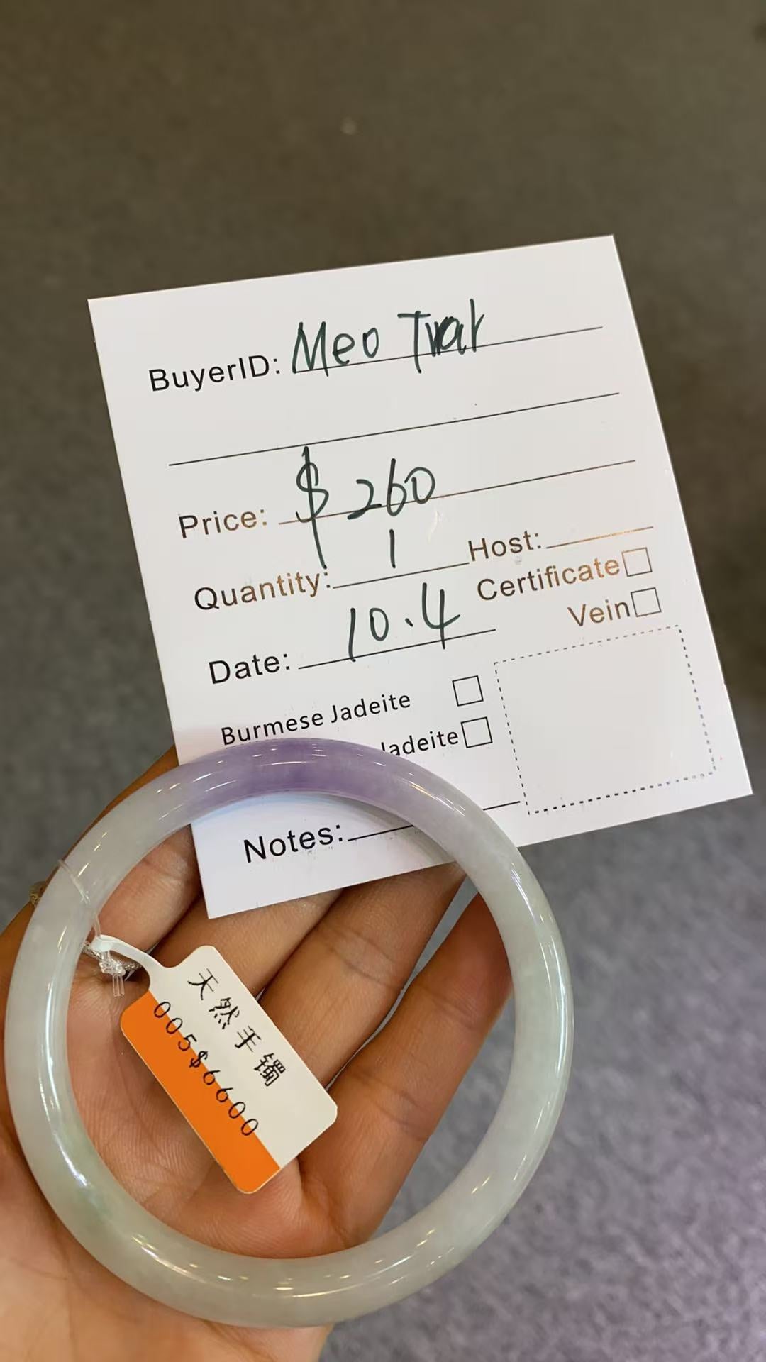 Meo Tran live sale bracelet bangle